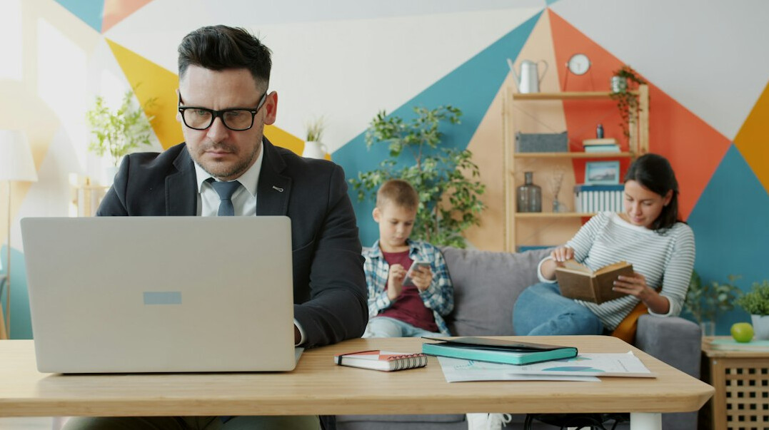 family discussing finances at home