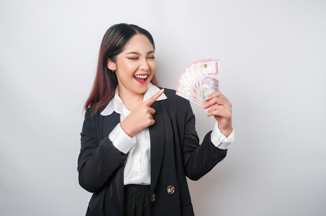 happy person with financial success